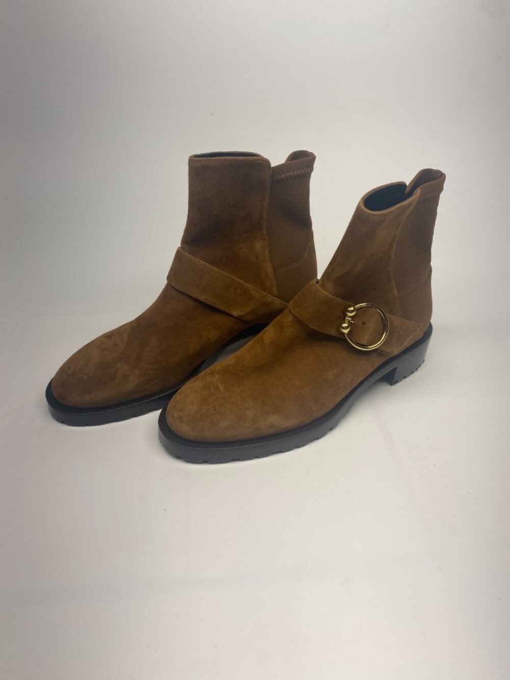 Stuart Weitzman Womens Luxering Coffee Booties Sz 9.5